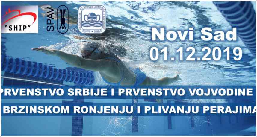 Prvenstvo Srbije i prvenstvo Vojvodine u brzinskom ronjenju i plivanju perajima, Novi Sad, 01.12.2019