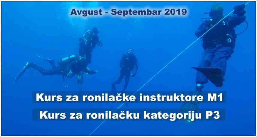 Kurs za ronilačke instruktore M1 i kurs za ronilačku kategoriju P3